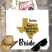 Texas "Glitter" Party Tote Bag